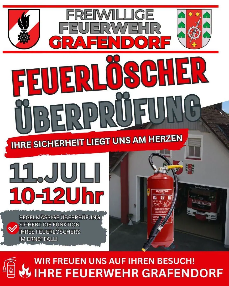 Feuerlöscher-Überprüfung beim Fetzenmarkt der FF Grafendorf bei Stainz — Foto 1